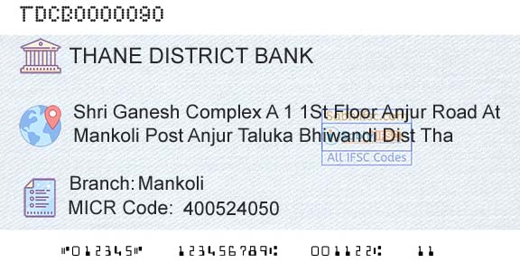 The Thane District Central Cooperative Bank Limited MankoliBranch 