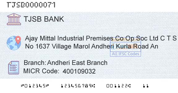 Tjsb Sahakari Bank Ltd Andheri East BranchBranch 