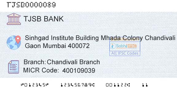 Tjsb Sahakari Bank Ltd Chandivali BranchBranch 