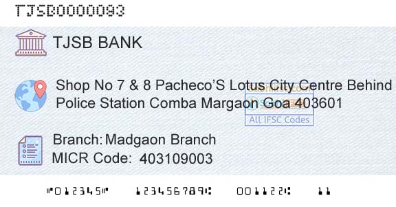 Tjsb Sahakari Bank Ltd Madgaon BranchBranch 