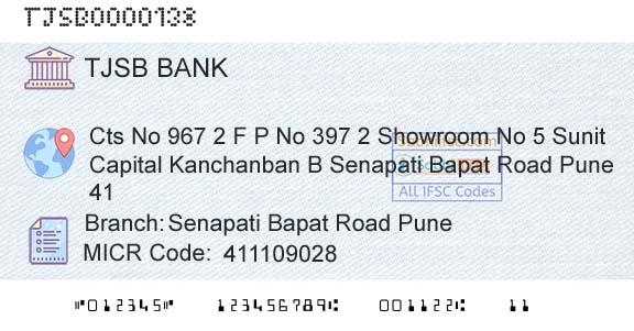 Tjsb Sahakari Bank Ltd Senapati Bapat Road PuneBranch 
