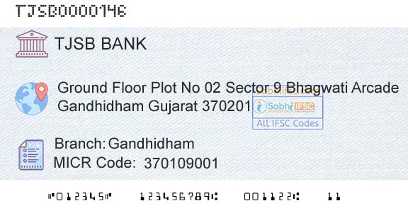 Tjsb Sahakari Bank Ltd GandhidhamBranch 