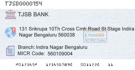 Tjsb Sahakari Bank Ltd Indira Nagar BengaluruBranch 