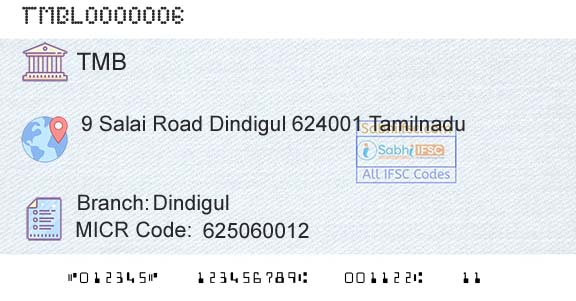 Tamilnad Mercantile Bank Limited DindigulBranch 