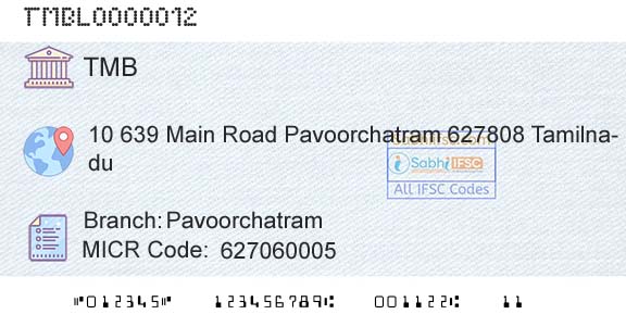 Tamilnad Mercantile Bank Limited PavoorchatramBranch 