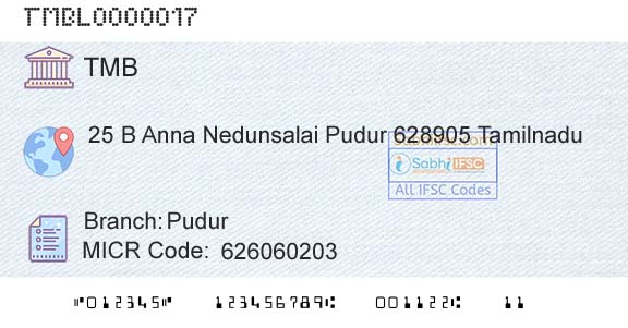 Tamilnad Mercantile Bank Limited PudurBranch 