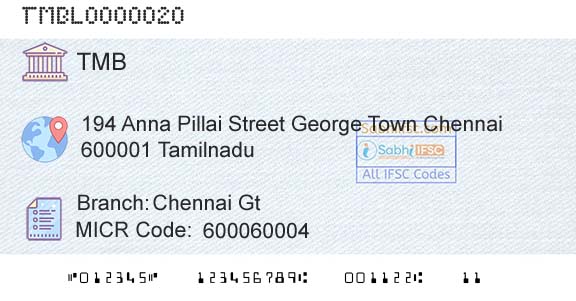 Tamilnad Mercantile Bank Limited Chennai GtBranch 