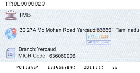 Tamilnad Mercantile Bank Limited YercaudBranch 
