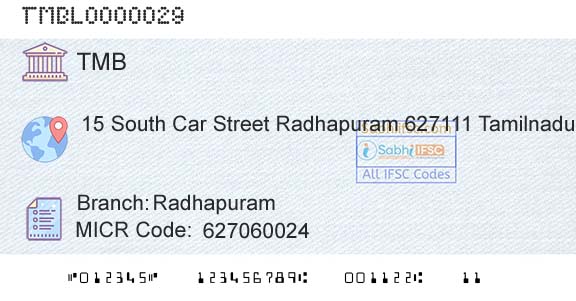 Tamilnad Mercantile Bank Limited RadhapuramBranch 