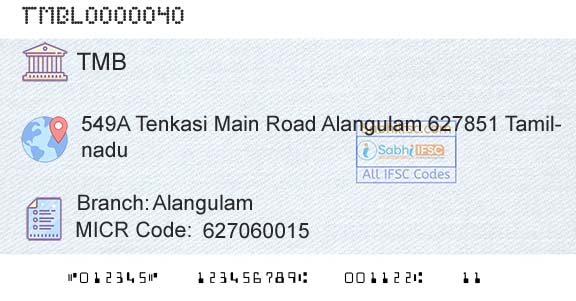 Tamilnad Mercantile Bank Limited AlangulamBranch 