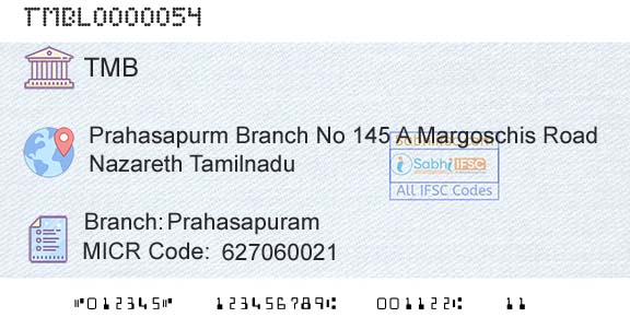 Tamilnad Mercantile Bank Limited PrahasapuramBranch 
