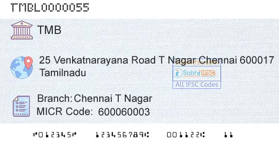 Tamilnad Mercantile Bank Limited Chennai T NagarBranch 