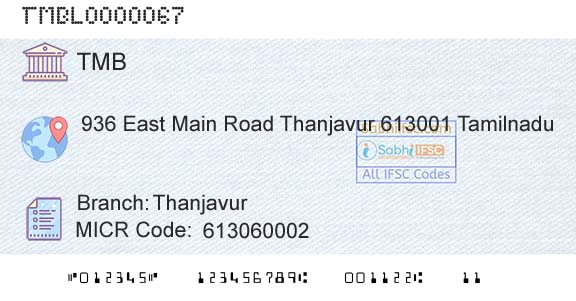 Tamilnad Mercantile Bank Limited ThanjavurBranch 