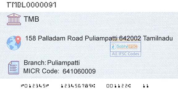 Tamilnad Mercantile Bank Limited PuliampattiBranch 