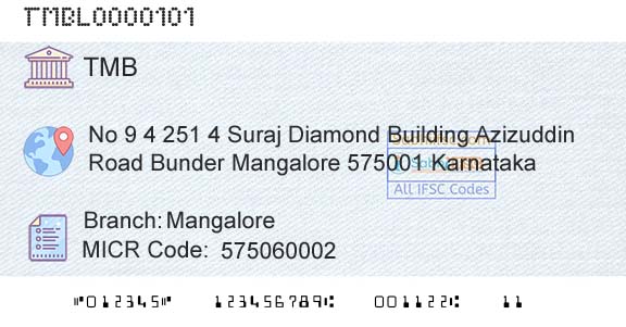 Tamilnad Mercantile Bank Limited MangaloreBranch 