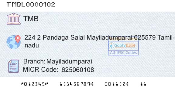 Tamilnad Mercantile Bank Limited MayiladumparaiBranch 