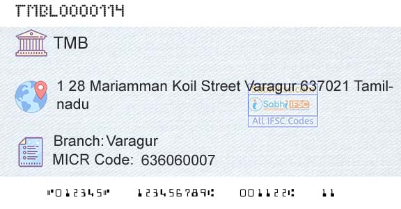Tamilnad Mercantile Bank Limited VaragurBranch 