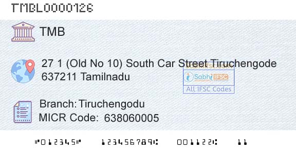 Tamilnad Mercantile Bank Limited TiruchengoduBranch 
