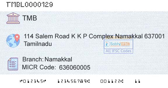 Tamilnad Mercantile Bank Limited NamakkalBranch 