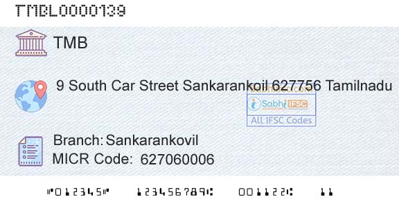 Tamilnad Mercantile Bank Limited SankarankovilBranch 