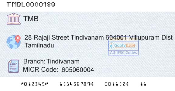 Tamilnad Mercantile Bank Limited TindivanamBranch 