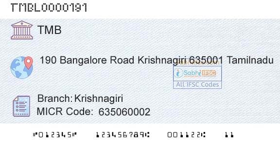 Tamilnad Mercantile Bank Limited KrishnagiriBranch 