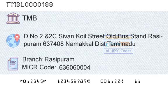 Tamilnad Mercantile Bank Limited RasipuramBranch 