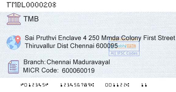 Tamilnad Mercantile Bank Limited Chennai MaduravayalBranch 