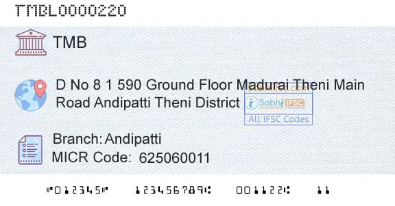 Tamilnad Mercantile Bank Limited AndipattiBranch 