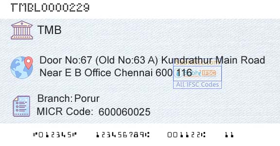 Tamilnad Mercantile Bank Limited PorurBranch 