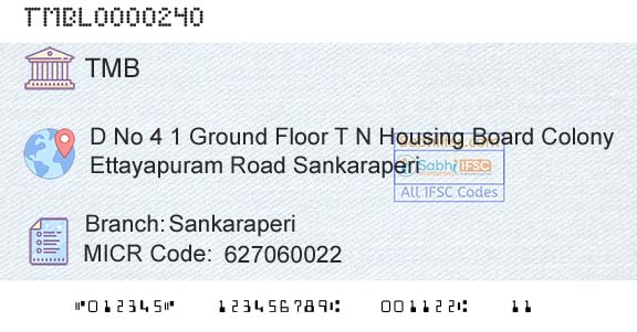Tamilnad Mercantile Bank Limited SankaraperiBranch 
