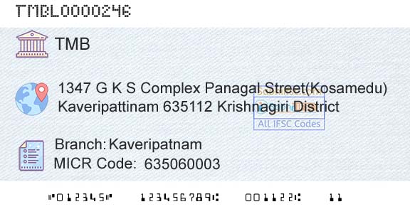 Tamilnad Mercantile Bank Limited KaveripatnamBranch 