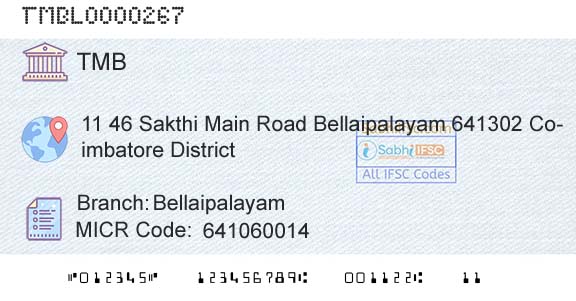 Tamilnad Mercantile Bank Limited BellaipalayamBranch 