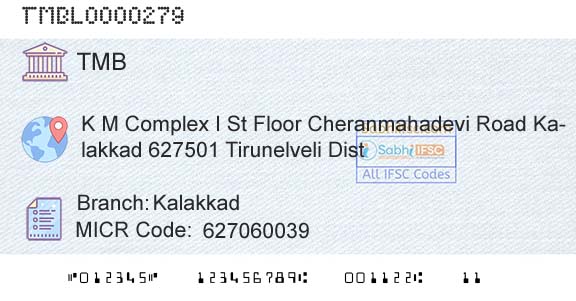 Tamilnad Mercantile Bank Limited KalakkadBranch 