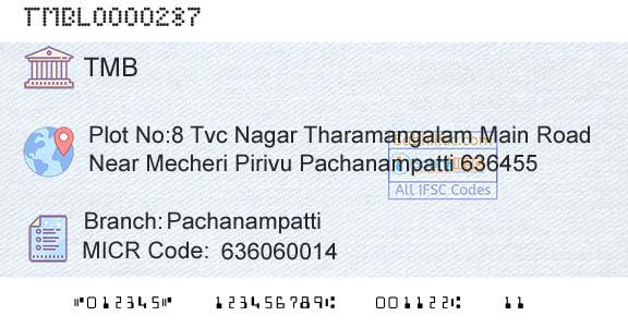 Tamilnad Mercantile Bank Limited PachanampattiBranch 
