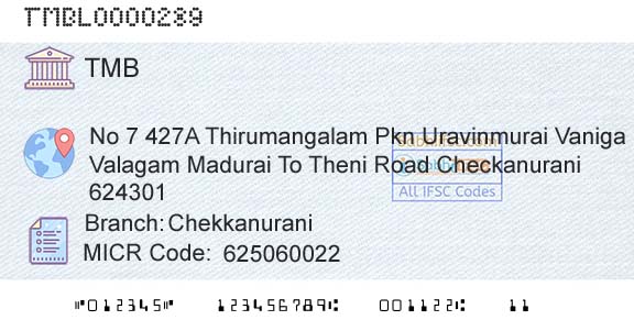 Tamilnad Mercantile Bank Limited ChekkanuraniBranch 