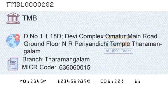 Tamilnad Mercantile Bank Limited TharamangalamBranch 