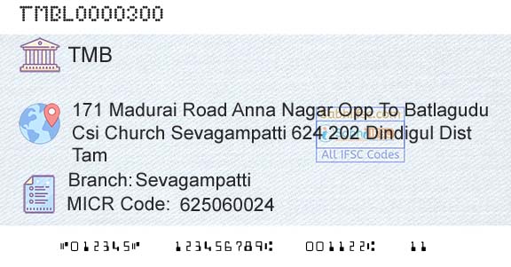 Tamilnad Mercantile Bank Limited SevagampattiBranch 