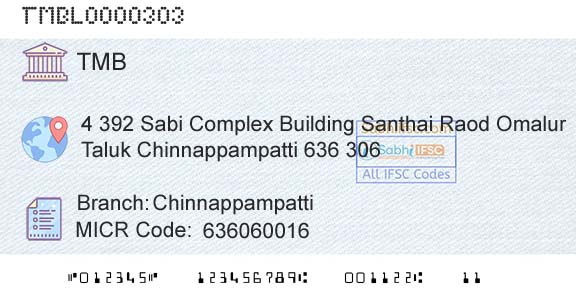 Tamilnad Mercantile Bank Limited ChinnappampattiBranch 