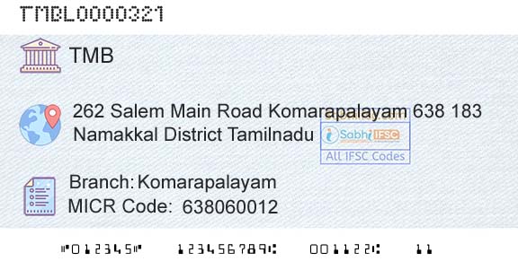 Tamilnad Mercantile Bank Limited KomarapalayamBranch 