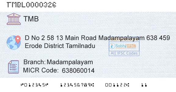 Tamilnad Mercantile Bank Limited MadampalayamBranch 