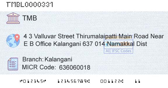 Tamilnad Mercantile Bank Limited KalanganiBranch 