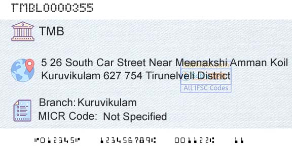 Tamilnad Mercantile Bank Limited KuruvikulamBranch 