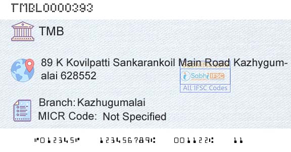 Tamilnad Mercantile Bank Limited KazhugumalaiBranch 