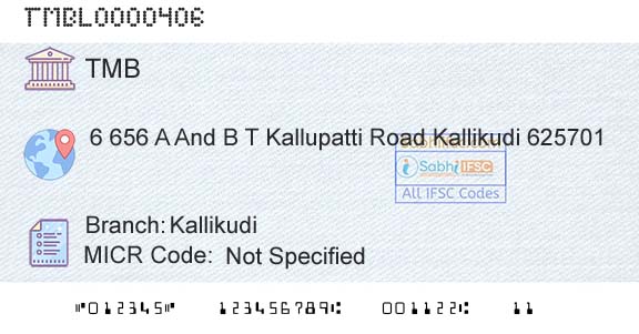 Tamilnad Mercantile Bank Limited KallikudiBranch 