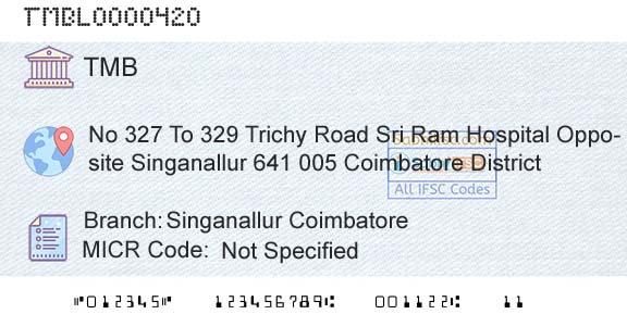 Tamilnad Mercantile Bank Limited Singanallur CoimbatoreBranch 