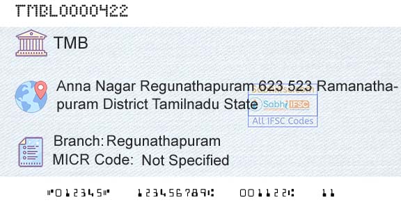 Tamilnad Mercantile Bank Limited RegunathapuramBranch 