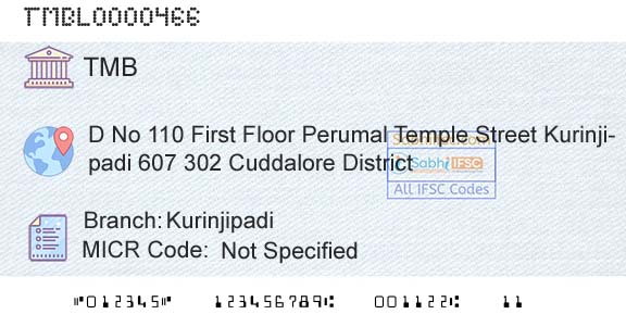 Tamilnad Mercantile Bank Limited KurinjipadiBranch 