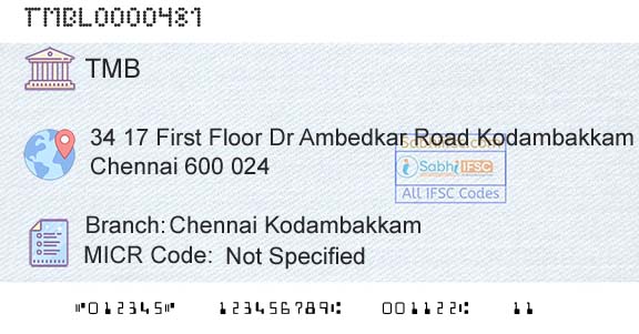 Tamilnad Mercantile Bank Limited Chennai KodambakkamBranch 