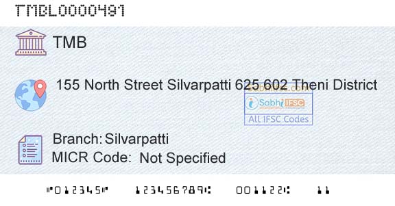 Tamilnad Mercantile Bank Limited SilvarpattiBranch 